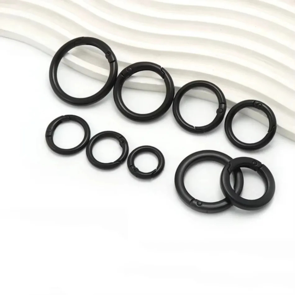5-10Pcs Metal O Ring Spring Clasps Openable Round Carabiner Snap Hook Keychain Bag Clips DIY Jewelry Bags Accessories  13-32mm