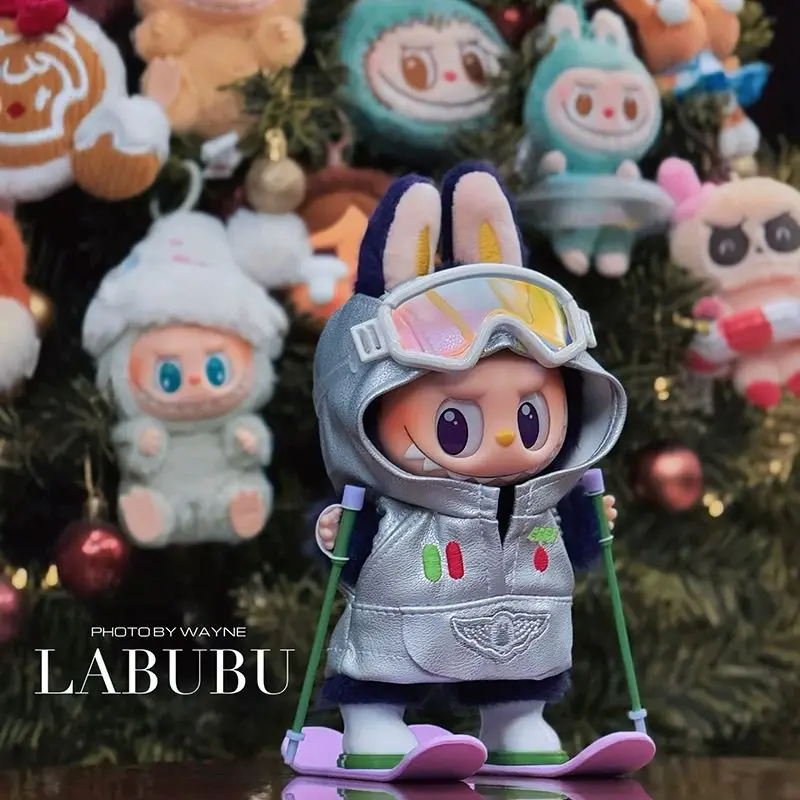 New Labubu Clothes Winter Ski Suit Cute Handsome Action Doll Kawaii Doll Pendant Toy Surprise Gift