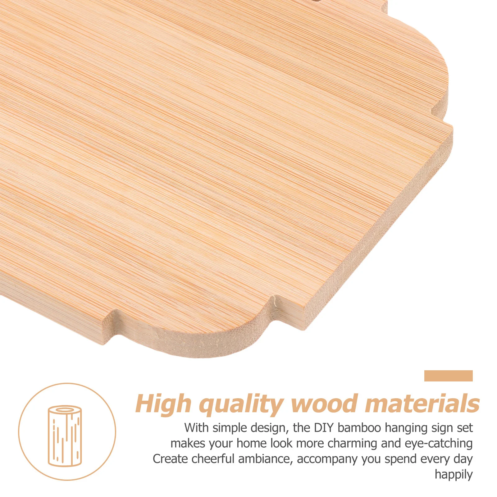 

2Pcs Unfinished Bamboo Sign Plaque Blank Wood Hanging Tag DIY Craft for Door Window Wall Decor Pendant Festival Home Decoration