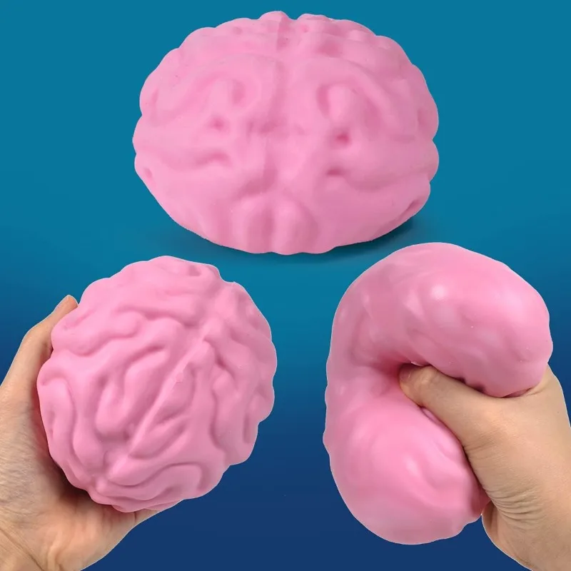 Large Brain Squishy Squeeze Ball Giant Jumbo Big Brain Ball Stress Relief Toy Fun Toy for Party Favors Easter Birthday Gifts