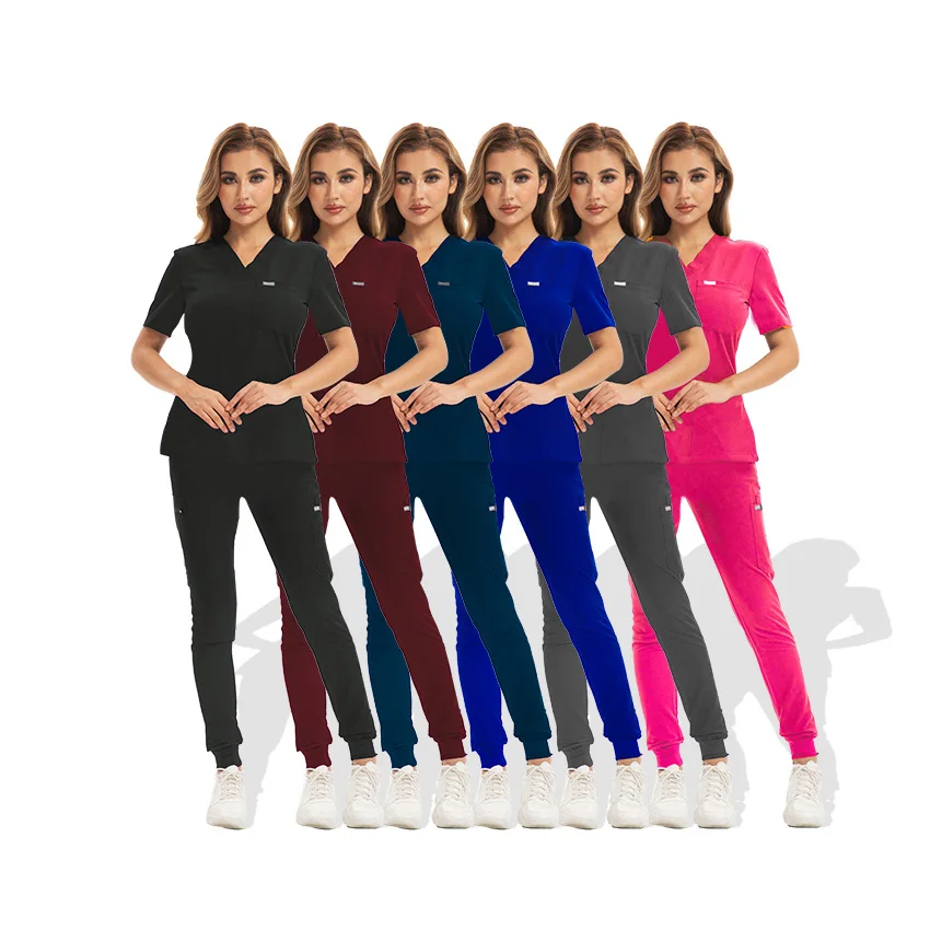 Fashionable Design Nurse Tops Sets Medical Nursing Scrubs Uniforms Sets