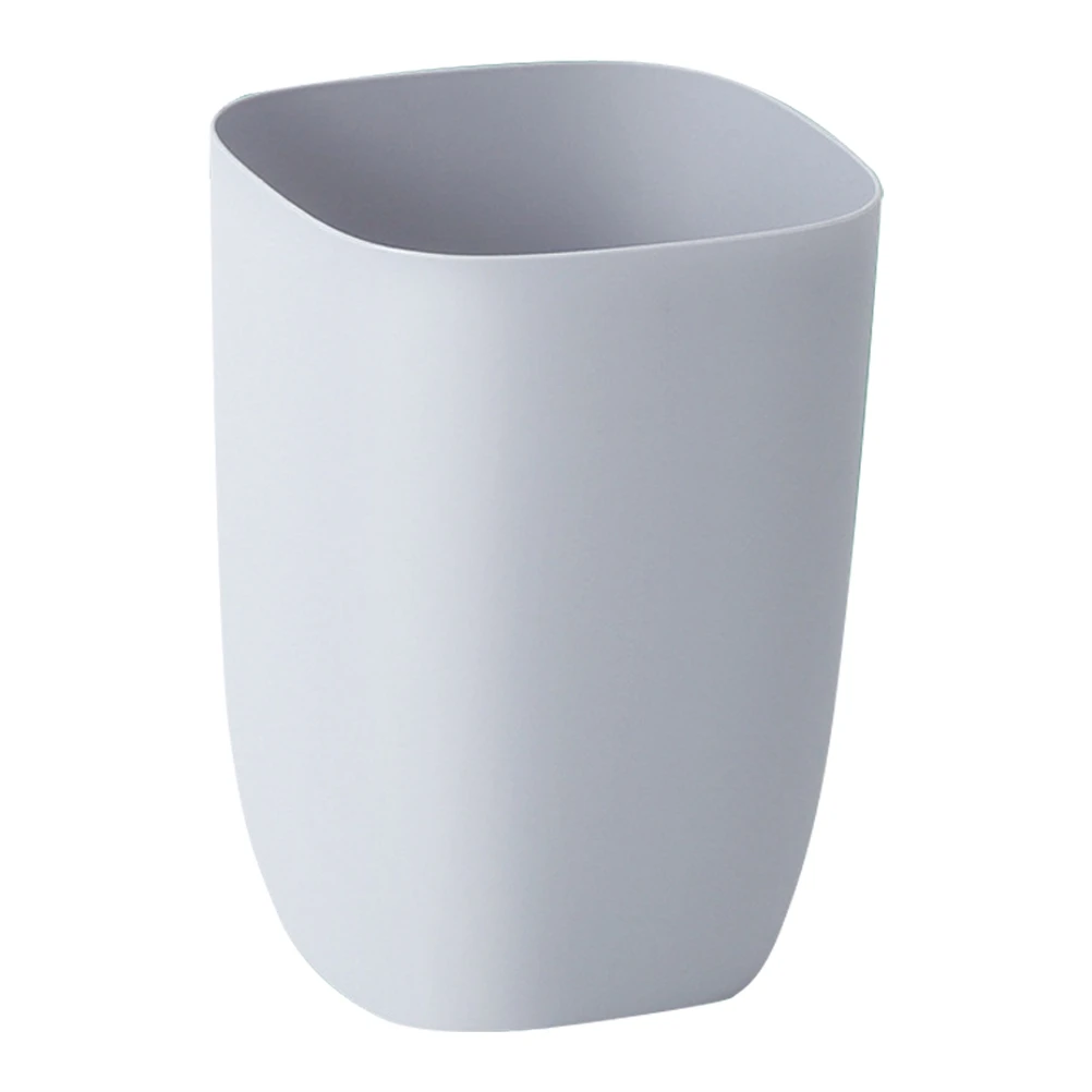 

Gray Trash Can Modern Sturdy Kitchen Bin Large Capacity Waste Paper Rubbish Non Slip Bottom Easy Clean Home Office Garbage Cans