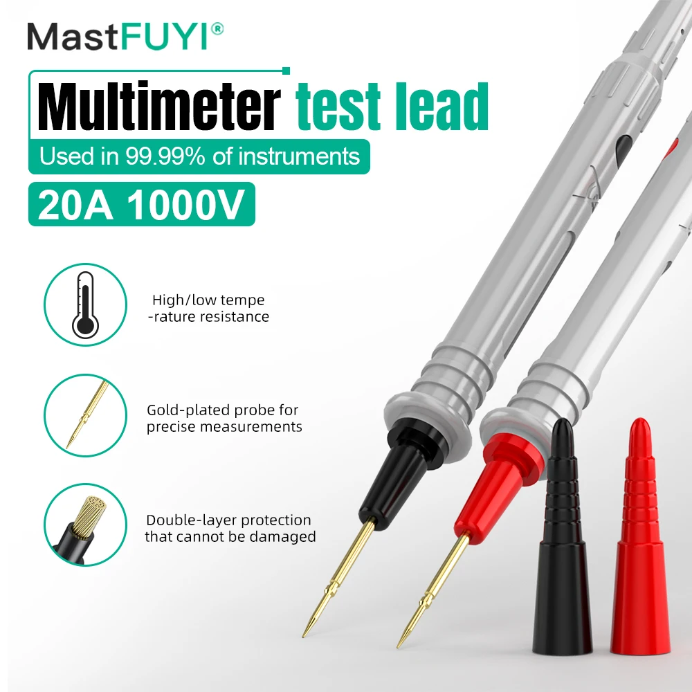 MASTFUYI Multimeter Meetsnoeren Universele Kabel 1000V 20A 10A Meten Sonde Pen Voor Multimeter Tester Draad Tips Draad pen