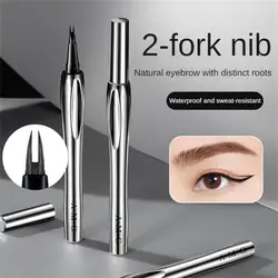 Liquid Binary Eyebrow Pencil Waterproof Natural Long Lasting Fork Tip Eyebrow No Fading Pencil Fine Sketch Eye Brow Enhancers