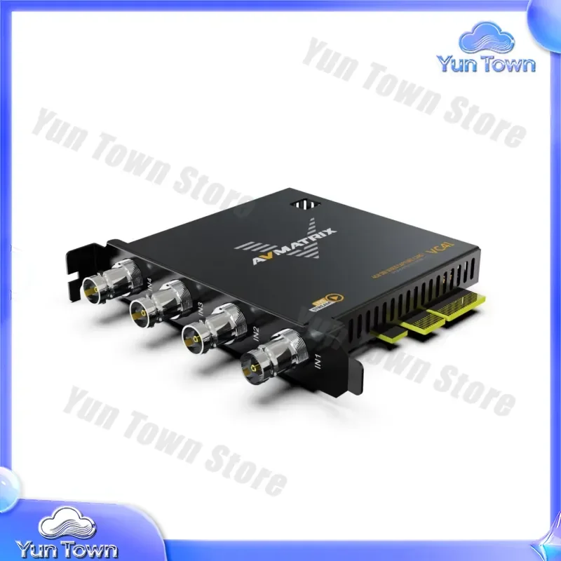 VC41 HD 4 Channel PCIe SDI Video Capture Card for Live Streaming Platform for Gaming PC Desktop Computer Video Editing