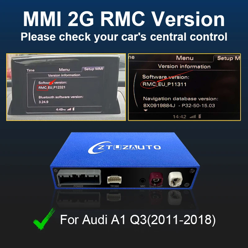 Draadloze CarPlay Android Auto interface voor Audi A3 A4 A5 A6 A7 A8 Q2 Q3 Q5 Q7, met Mirror Link AirPlay CarPlay ondersteuning camera