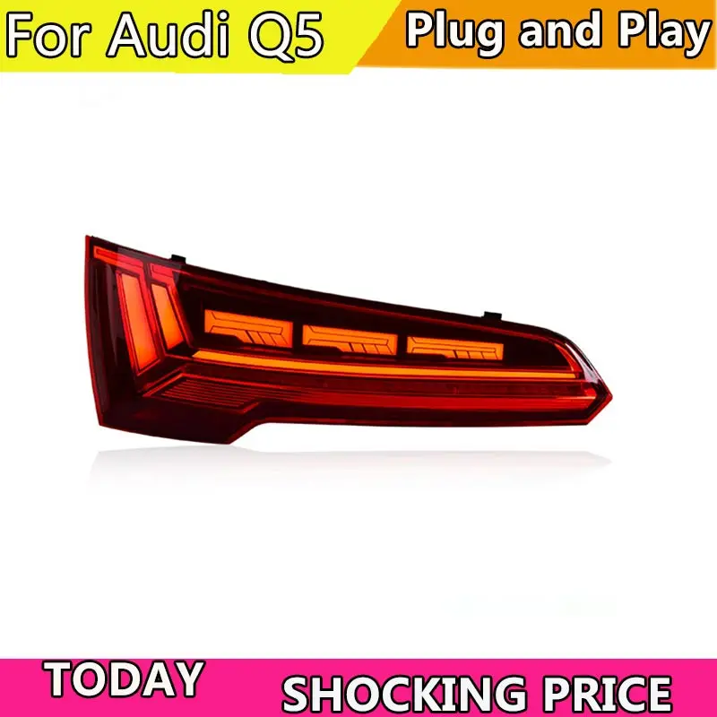 

Car LED Lights For Audi Q5 Led Tail Lights 2018-2024 Accessories Upgrade Q5L Upgrade High Configure Brake Taillight Assembly