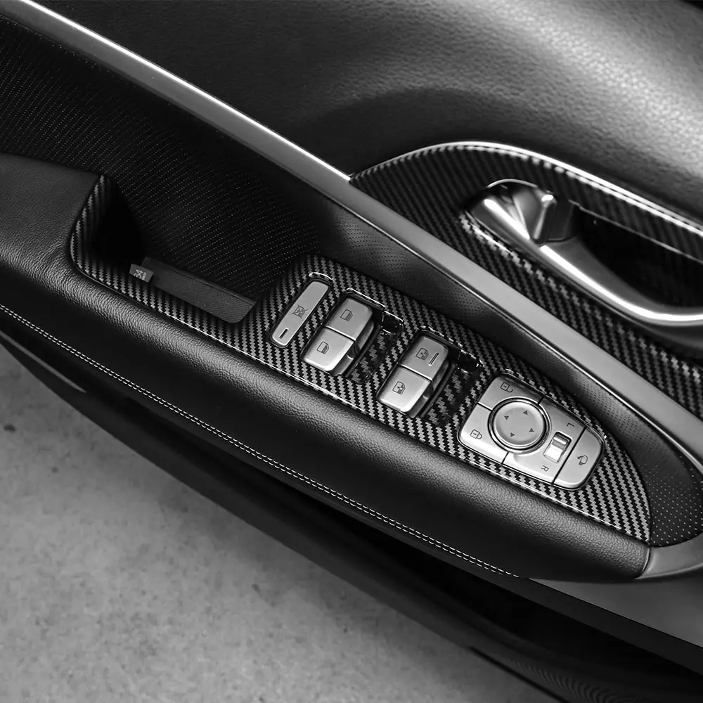 

Для Genesis G70 2019-2025 кнопка окна панель управления накладка 4 шт. дверной подлокотник защитная рамка наклейка интерьерный Стайлинг LHD