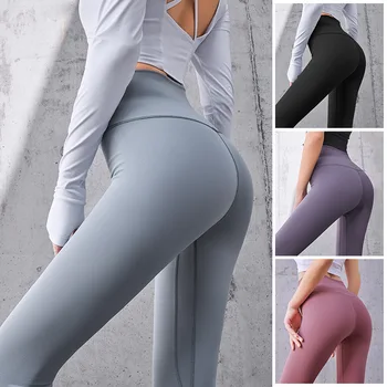 Ribbed กางเกงโยคะสูงเอว Gym_eggings ผู้หญิงกีฬาฟิตเนส SeamlessFemale การควบคุม Tummy วิ่ง Tights