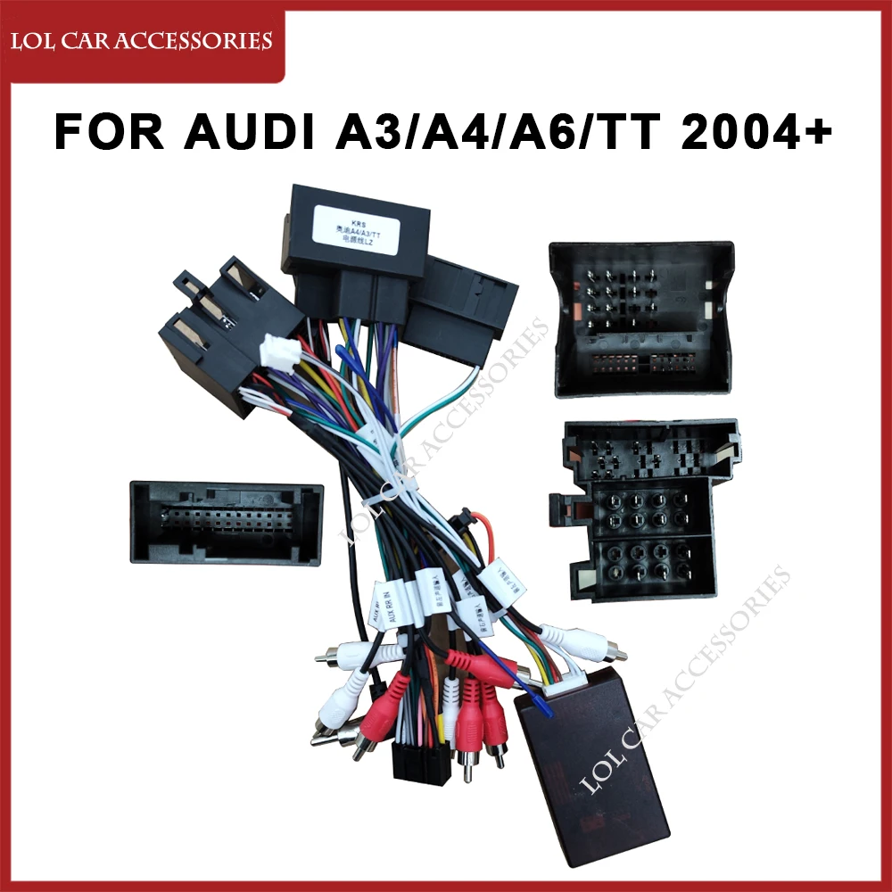 

For Audi A3/A4/A6/TT 2004-2008 Car Radio GPS MP5 Player Android Power Cable Canbus Panel Dash Frame Wiring Harness