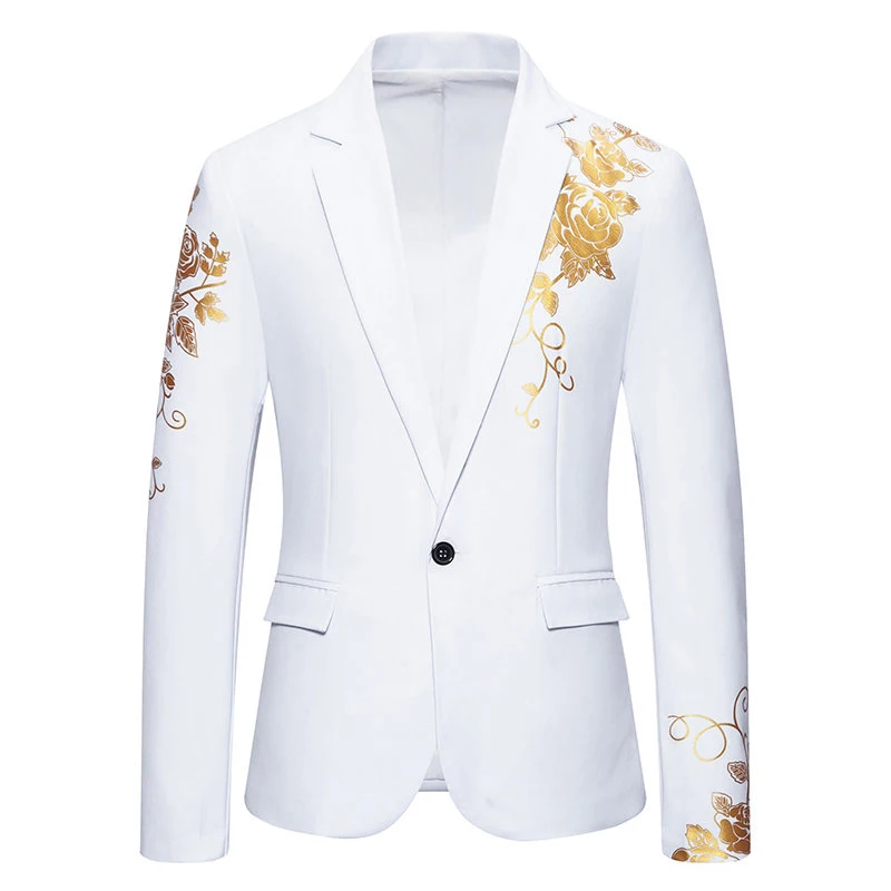 Männer Ein-taste Anzug Neue Mode Druck Freizeit Dünne Klage Business Bankett Hochzeit Kleid Anzug männer Blazer