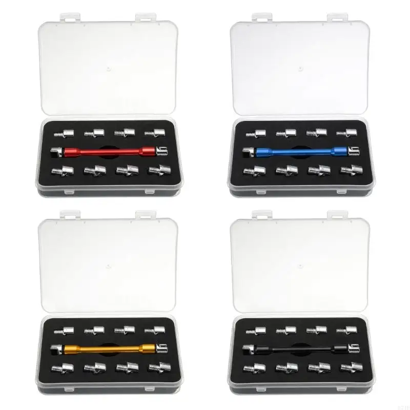 37JE 스패너 스패너 렌치, 10 개 오토바이 먼지 자전거 휠 림 림 림 림 림 림 텐션 조정-휴대용 케이스와 함께 (5.0-6.8mm)를 조정하십시오.