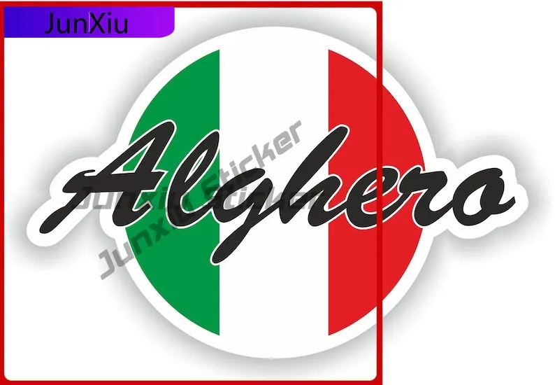

Alghero Italy Flag Sticker Motorcycle Stickers Funny Decoration Accessories Truck Camper Decals Camping Car Bumper Sticker Pvc
