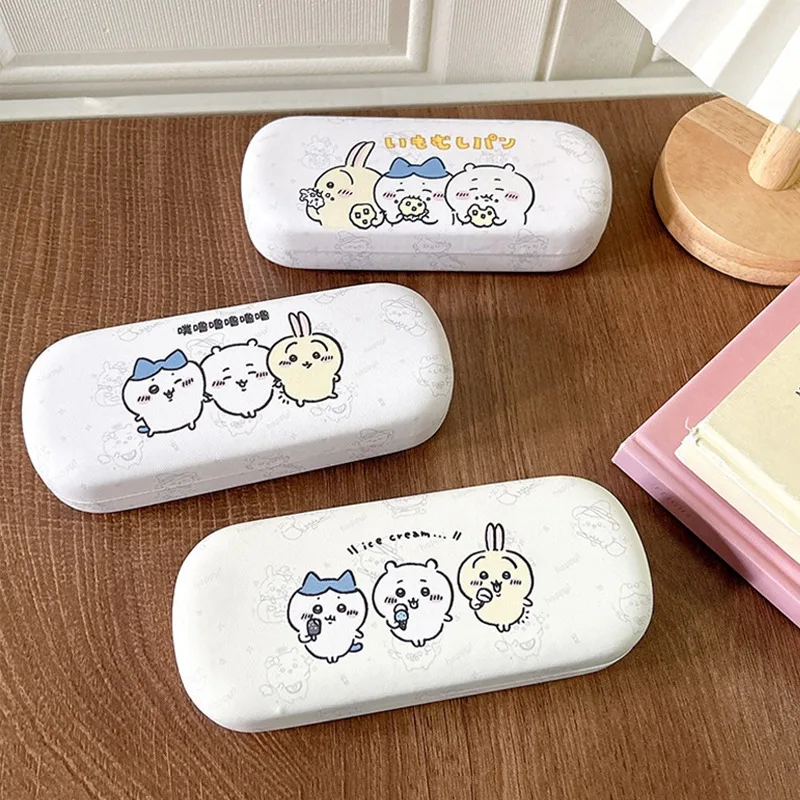 

Chiikawa Glasses Case Hachiware Usagi Kawaii Anime Figure Pressure Resistant Myopia Sunglasses Storage Box Protective Cover Gift