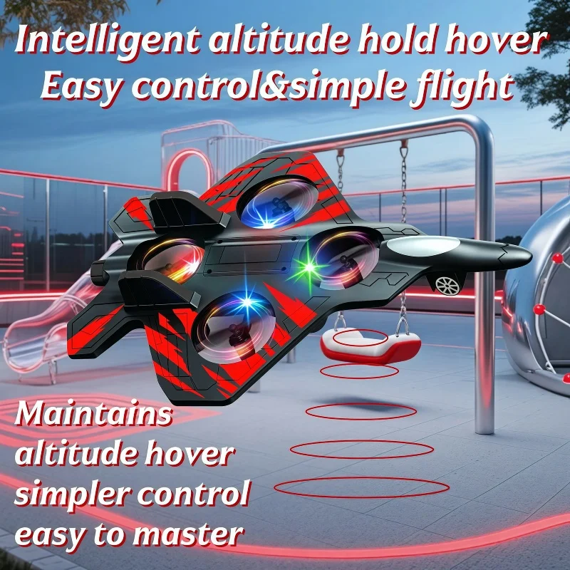 Zweefvliegtuig Vliegende helikopter RC Hobby Straalvliegtuig 2.4G Stunt Afstandsbediening Schuimvechter Vliegtuig Speelgoed met licht