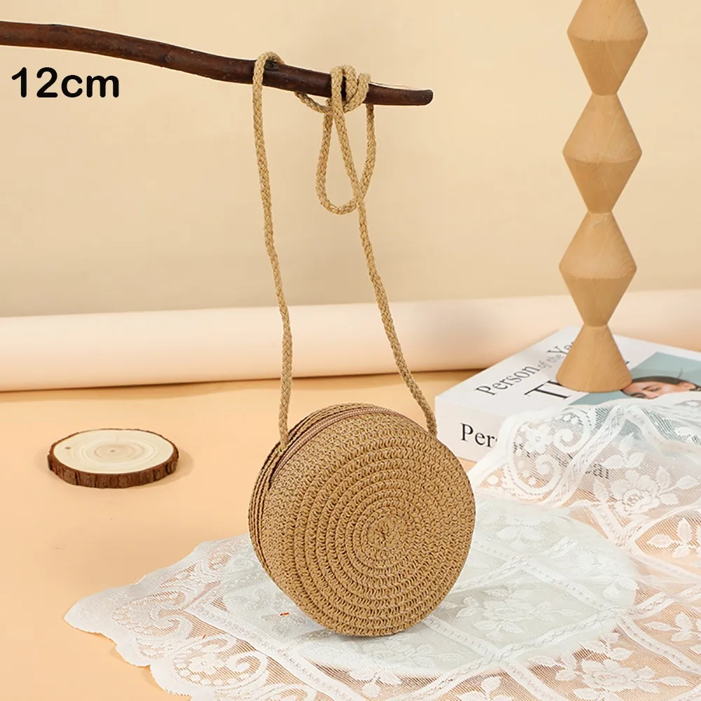 Fashion Woven Straw Straw Bag Round Handmade Straw Handbag Summer Beach Bag Kid Children