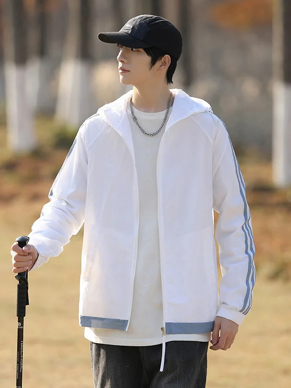 

Мужская и женская дышащая водонепроницаемая одежда для активного отдыха с защитой от УФ-излучения, летняя коллекция 2025 года, новинка, UPF50+, модная солнцезащитная куртка