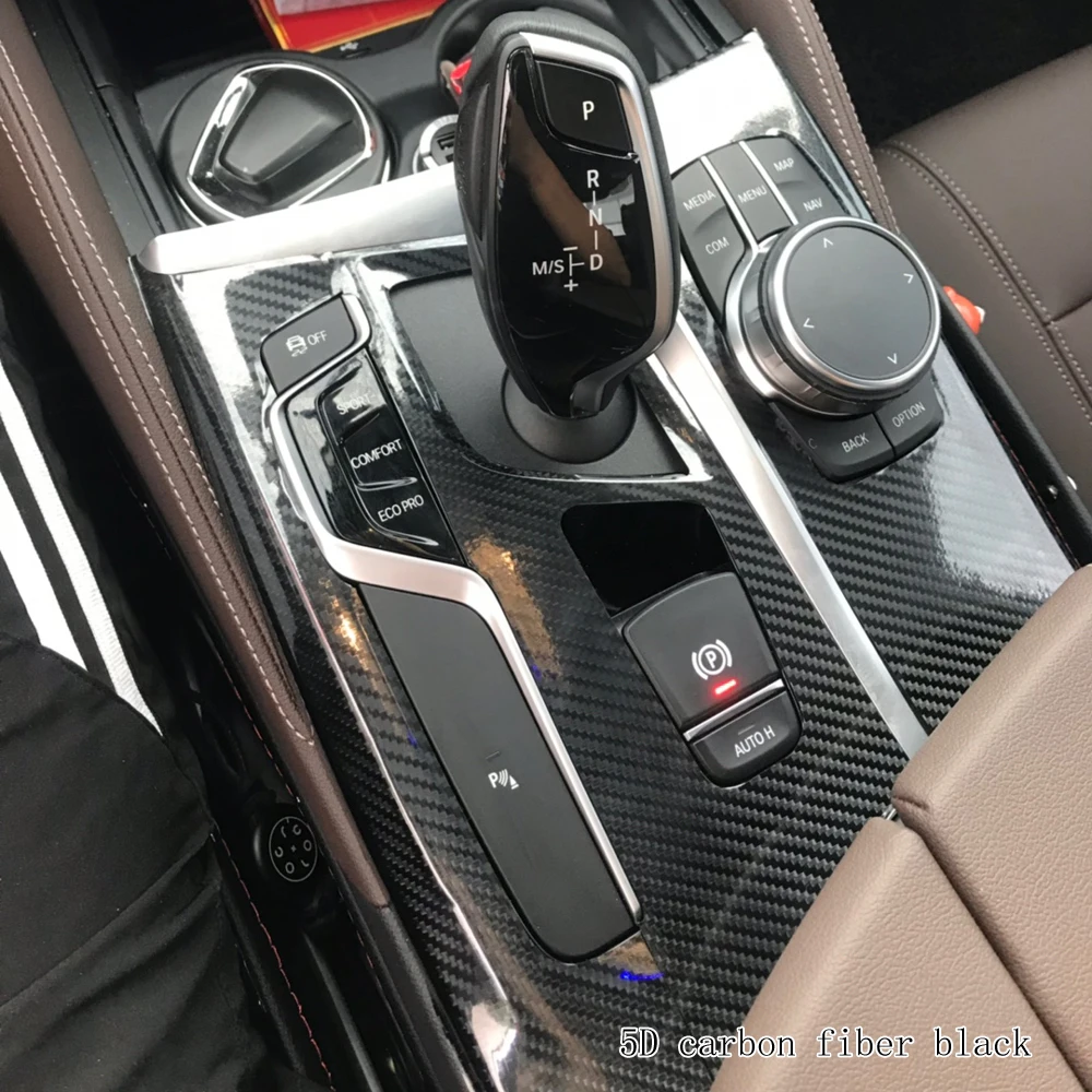 Carbon Fiber for BMW 5 Series G30 2018-2023 Car Film Interior Stickers Center Console Gear Dashboard Air Door Handle Lift Panel