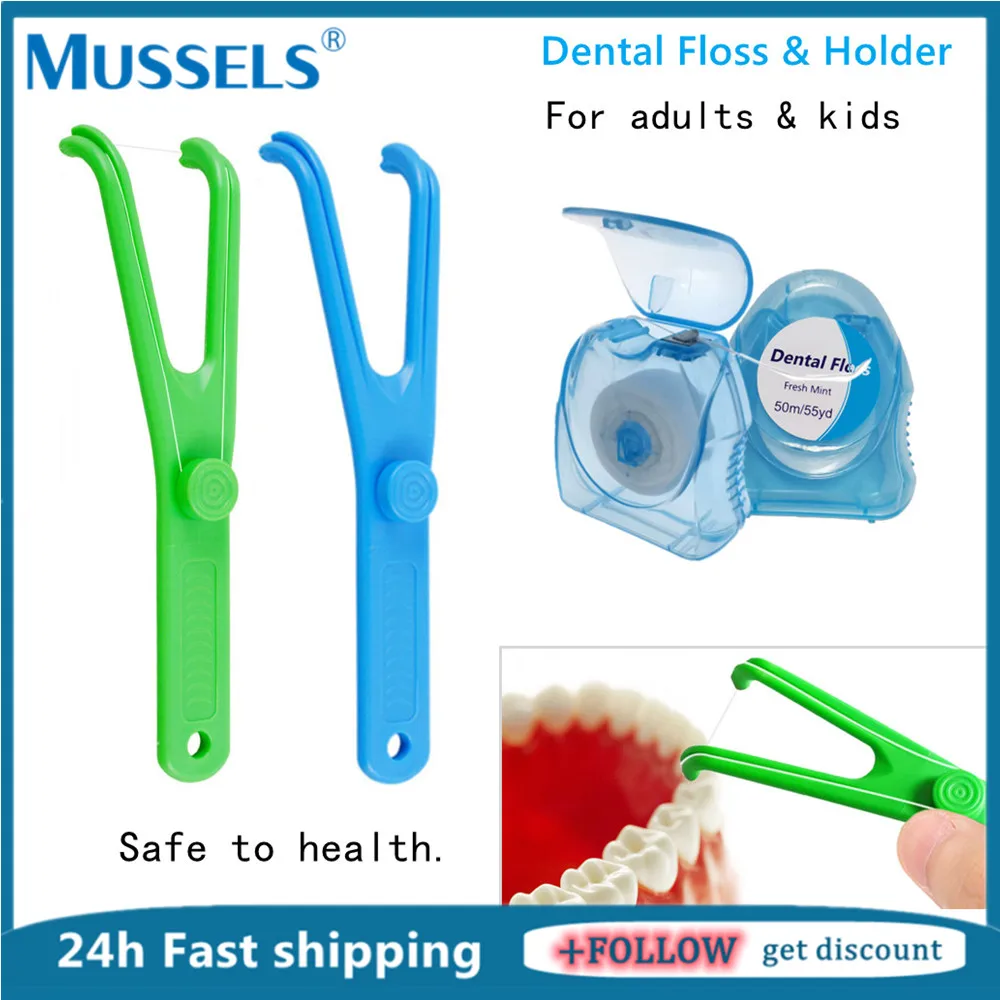 Dental Floss Holder Aid Toothpicks Holder Teeth Stick Flosser Replaceable Rack Oral Care Hygiene Interdental Tooth Cleaner Tools