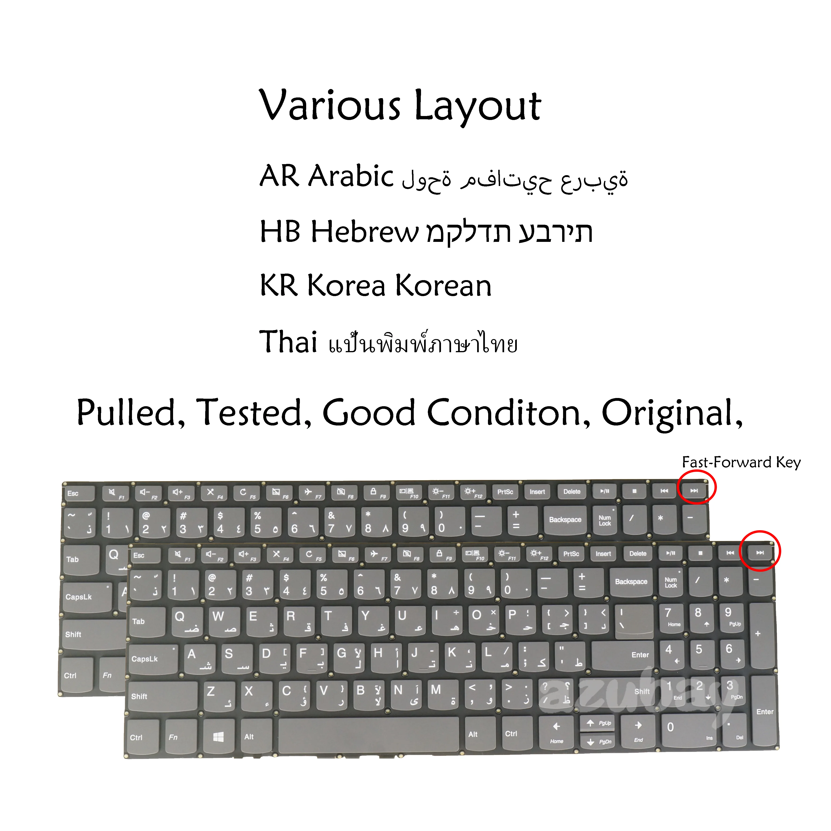 Arabska hebrajska koreańska tajska klawiatura dla Lenovo IdeaPad s340-15api s340-15iil s340-15iml s340-15iwl v330-15ikb v330-15isk Pulled