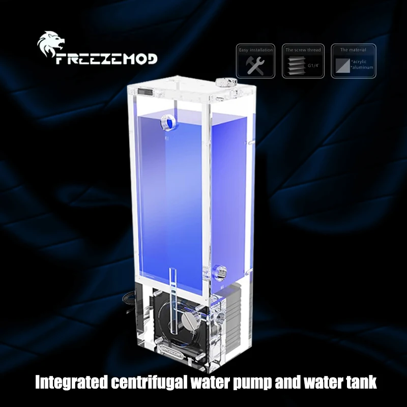 FreezeMod Box Pump AIO Square Shape Reservoir, 650L/H Centrifugal Pump-core / Silent Modular Design, 600ML PUB-EG6-FX-360