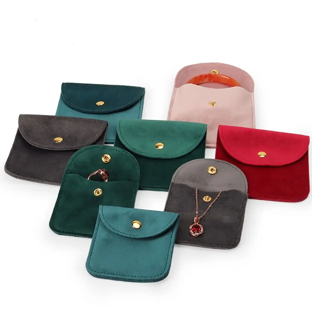 Wrapping Pouch Snap Button Velvet Jewelry Bag Storage Pouch Gift Bag Packaging Bag