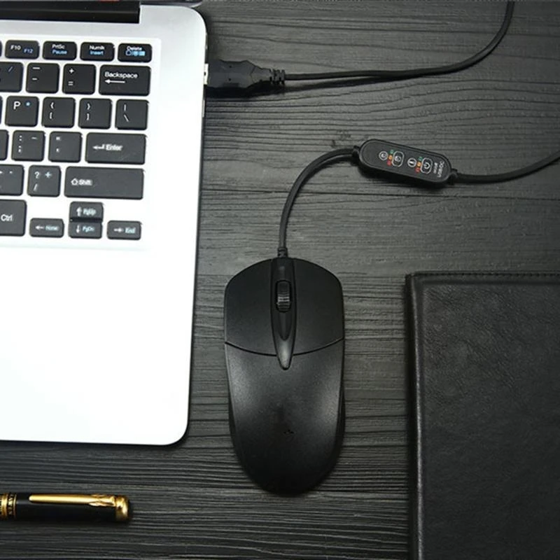 Multifunction Optical Mouse 3-Button Gaming Mouse Heating Warmer Hands Corded Mouse for Left and Right Hands Use