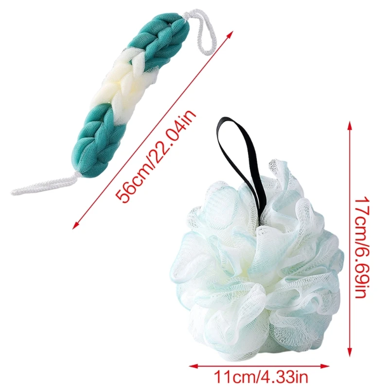 Двусторонняя щетка для ванны из пены с люфой и длинной ручкой, мягкая отшелушивающая ткань для чистки спины, массаж, мышц