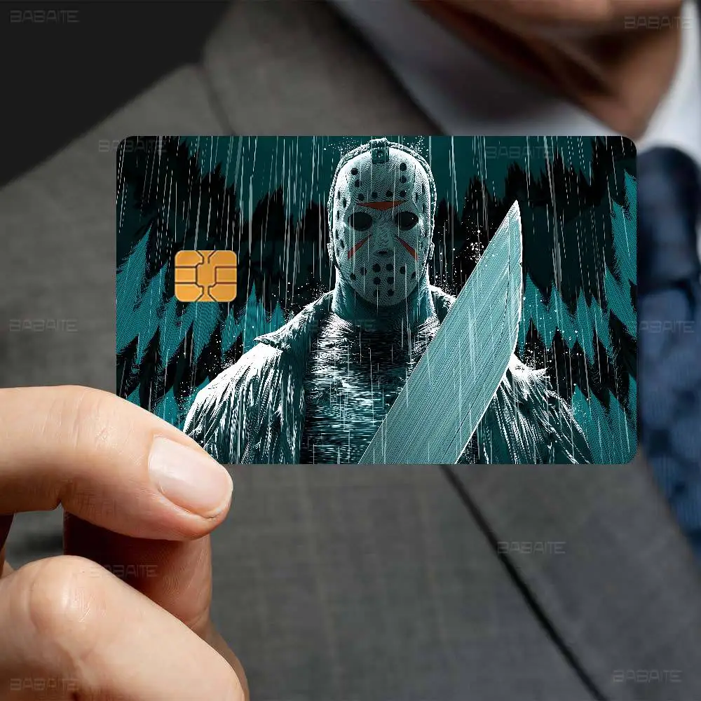 فيلم رعب جيسون V-Voorhees أنيمي ينفق أو حفظ قذيفة مضحكة على قبالة رقيقة جدا لا تتلاشى ملصق غطاء الجلد فيلم للخصم