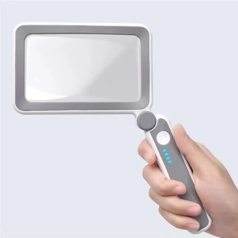 ABKS-LED Light Handheld Magnifier Glass Featuring Integrated Lighting For Enhanced Display For Reading Of Newspapers