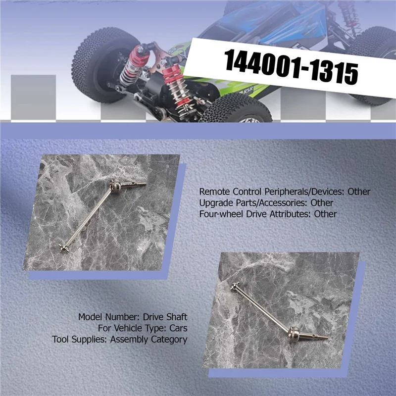 4 Stuks Metalen Aandrijfas Voor Wltoys 144001 1/14 4WD Rc Auto Voertuig Modellen Onderdelen 144001-1315 Voorwiel Aandrijfas-Y44A