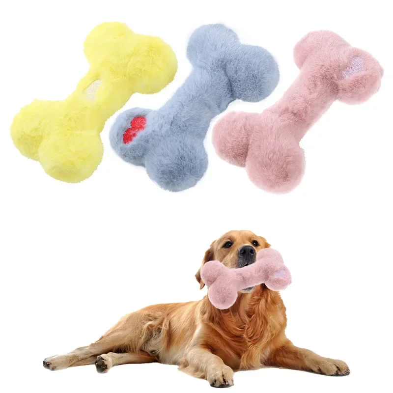 Juguetes para perros con sonido Cute Love Bone, con sonido de llanto, resistentes a mordidas, para masticar y rechinar los dientes, interactivos, suministros para mascotas