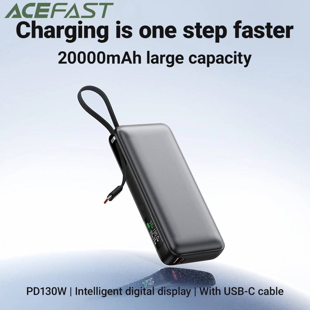 

ACEFAST 20000mAh 100W Fast Charging Power Bank For Samsung S23 S24 Ultra LED Display Extra Battery With USB C Cable For Laptop