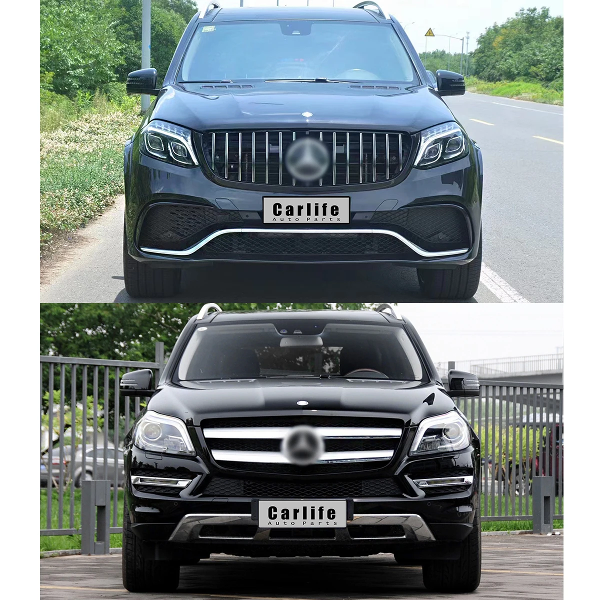 Upgrade Headlights Bumpers Bodykit for Mercedes Benz GL Class X166 2012-2015 Change To 2019 GLS63 AMG