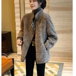 Lamb Wool Coat Female 2024 New Autumn and Winter Models Women's Dress Loose Large Size Lamb Wool Fashion Brand Fashion