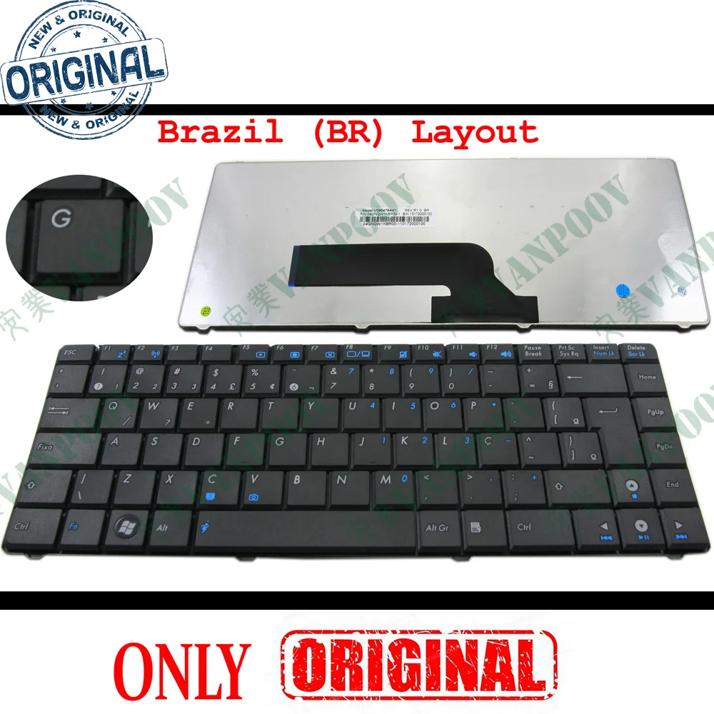 NEW BR Brazil Notebook Laptop Keyboard for Asus K40 K40AB K40AF K40C K40ID K40IE K40IJ K43S K43SJ K43SV K43U Black Portuguese PO
