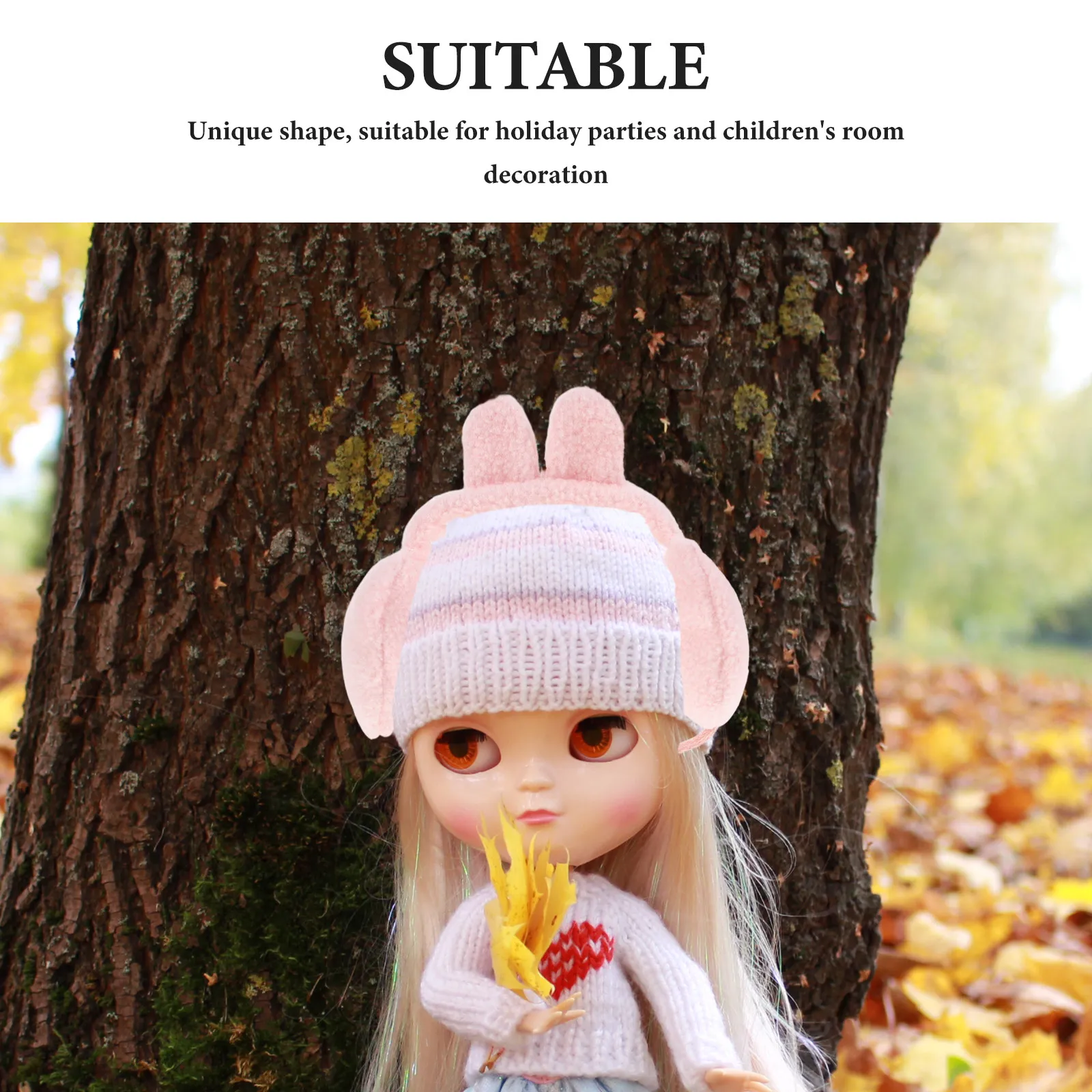 

2Pcs Cartoon Ear Muffs Decoration for 4 Inch Figures - Soft Warm Mini Headwear for Winter Styling - Cute 10Cm Cold Weather