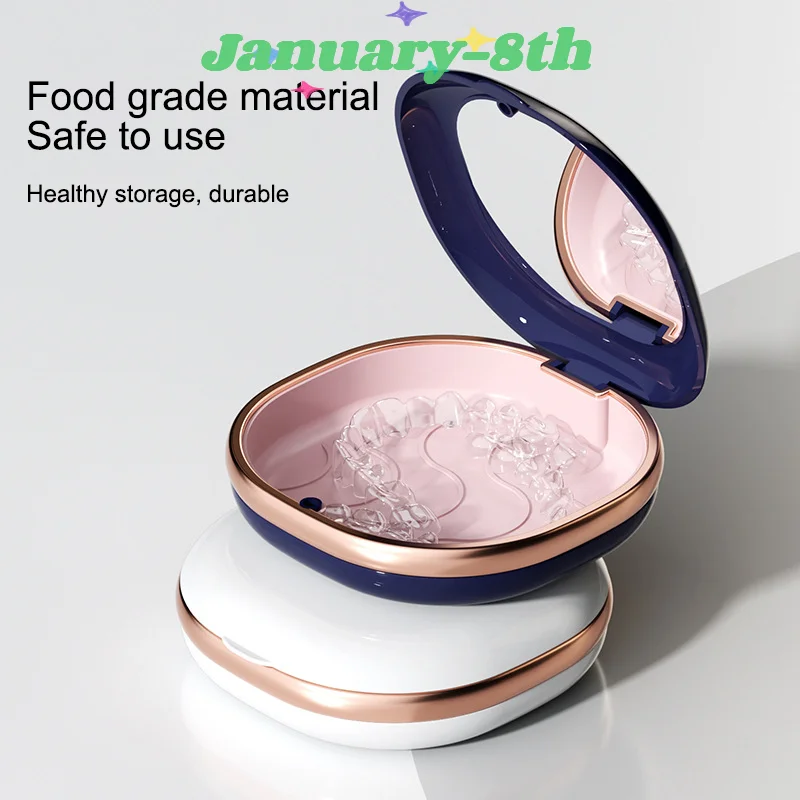 1 ชิ้นแม่เหล็กฟันปลอมกล่องวงเล็บกรณีทันตกรรม Retainer กล่องกรณี Aligner Mouth Guard คอนเทนเนอร์สําหรับฟัน Travel
