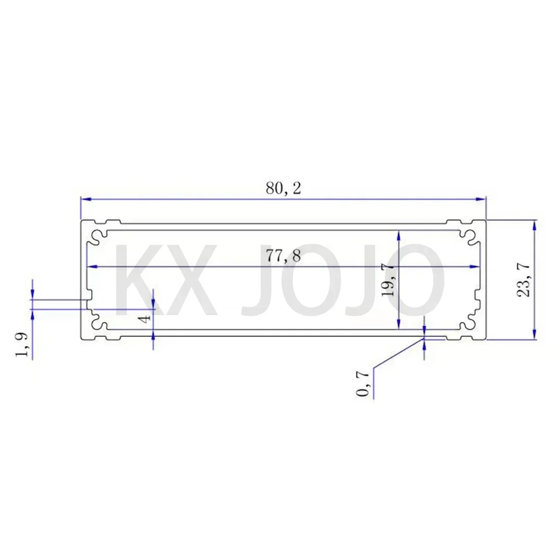 Aluminum Enclosure 80*24*100/110mm Integrated Electrical Box Type Circuit Board DIY Blue