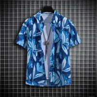 Men's Tropical Short Sleeve Printed Shirt Unisex Casual Tops - Trendy Summer Fashion in 14 Vibrant Colors