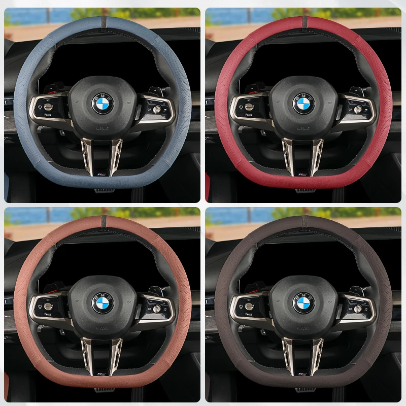 Steering Wheel Protective Cover For 2024 BMW New 5 Series i5 Car Steering Wheel Cover For 5 Series 525 530li Leather Car Interio