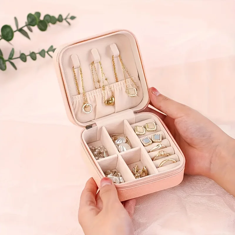 

20 Sets of Classic Rectangular Faux Leather Mini Jewelry Cases, Conveniently Designed with Zipper, Fabric Lining, Ideal for Trav