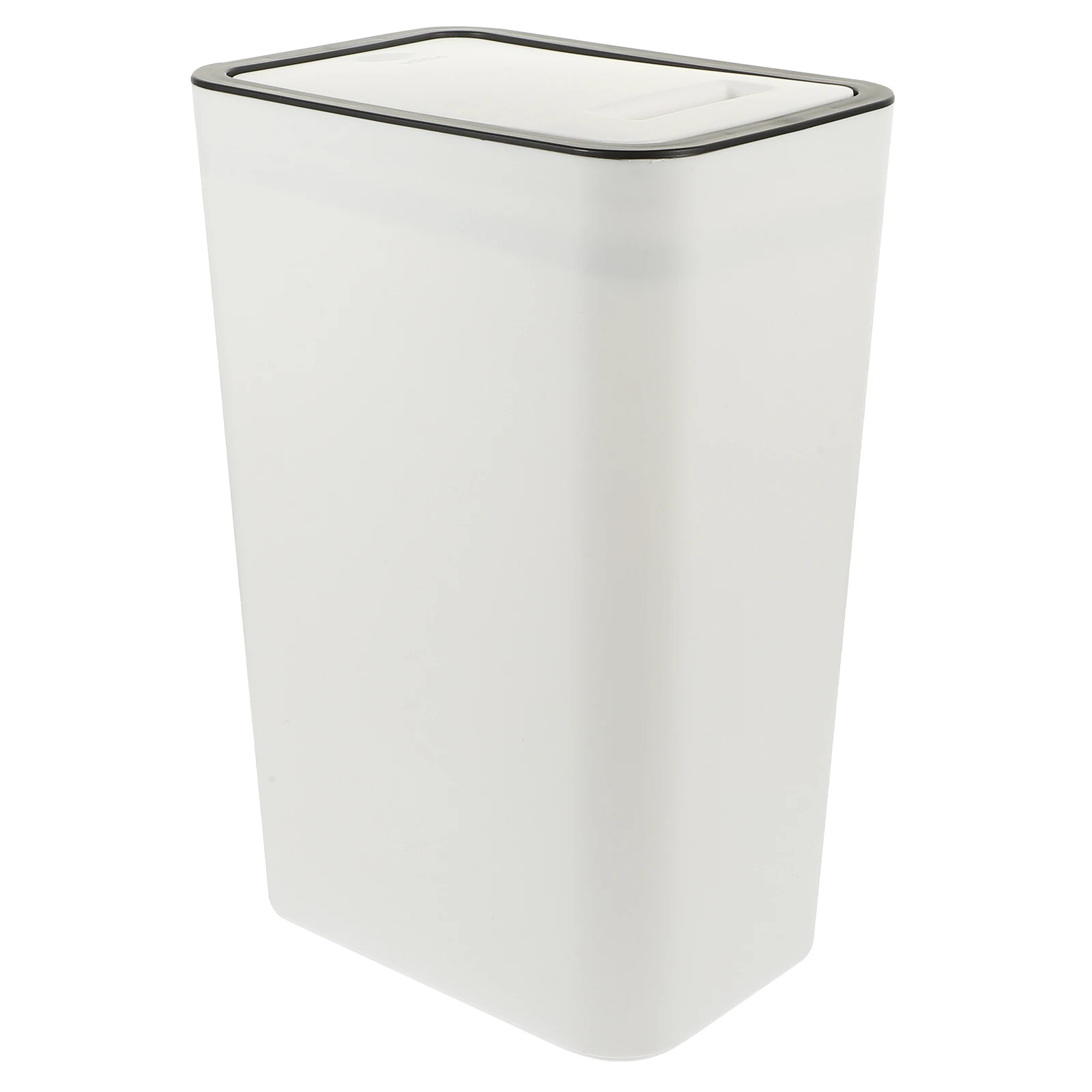 

Press Type Trash Can 10L White Wastebasket Kitchen Bathroom Slim Storage Bin Narrow Space Garbage Bucket Odor Proof Lid Reusable