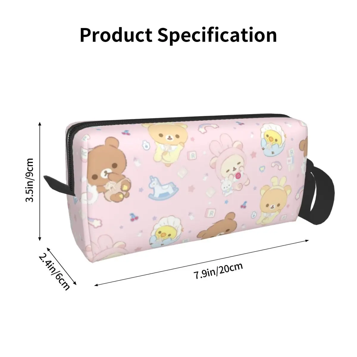 Baby Rilakkuma And Friends Cosmetic Bag for Women Makeup Bags Travel Water Resistant Toiletry Bag Organizer Pouch