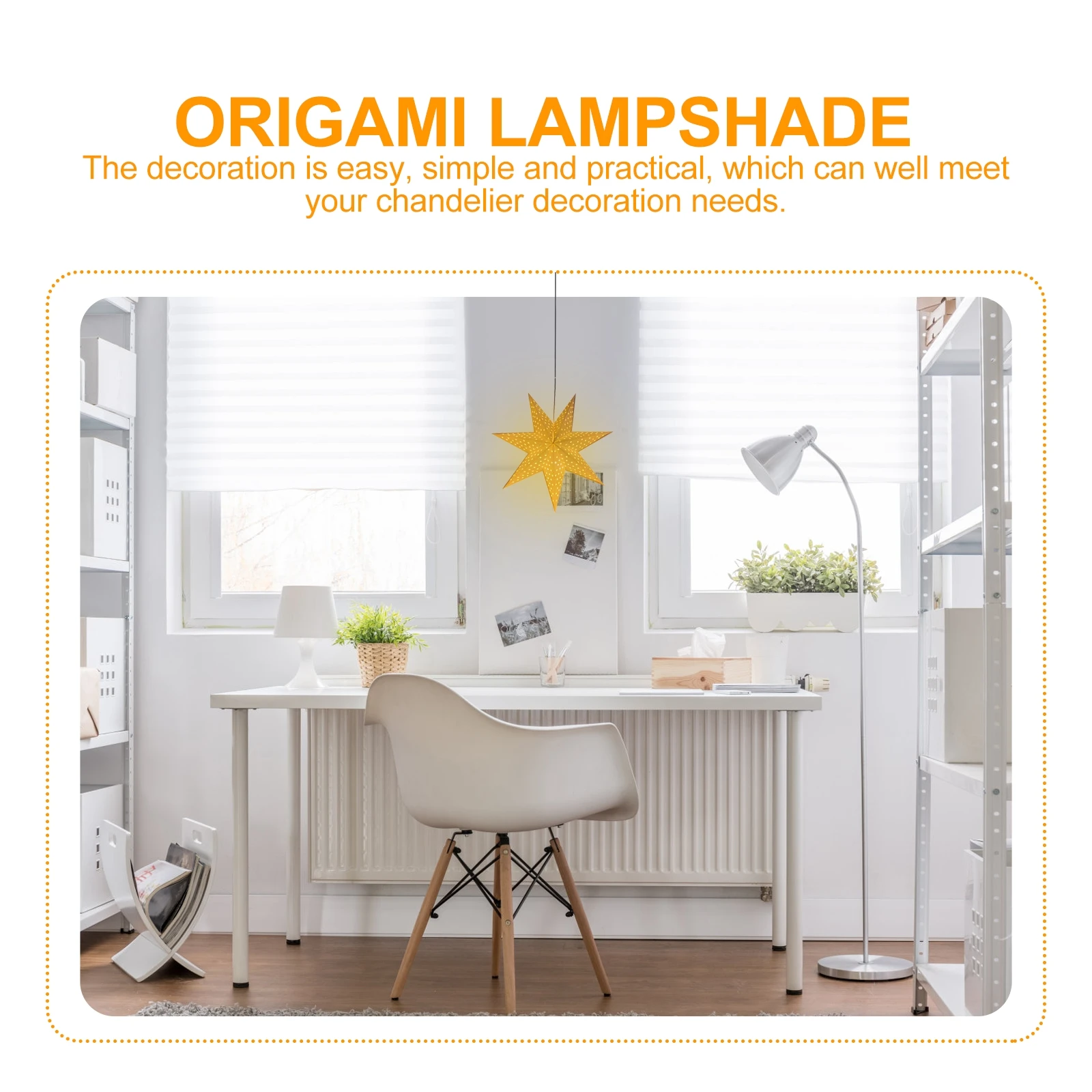 

3pcs Origami Lampshade Art Design Christmas Star Shaped Hanging Decorative Chandelier Accessory Lightweight Foldable Practical