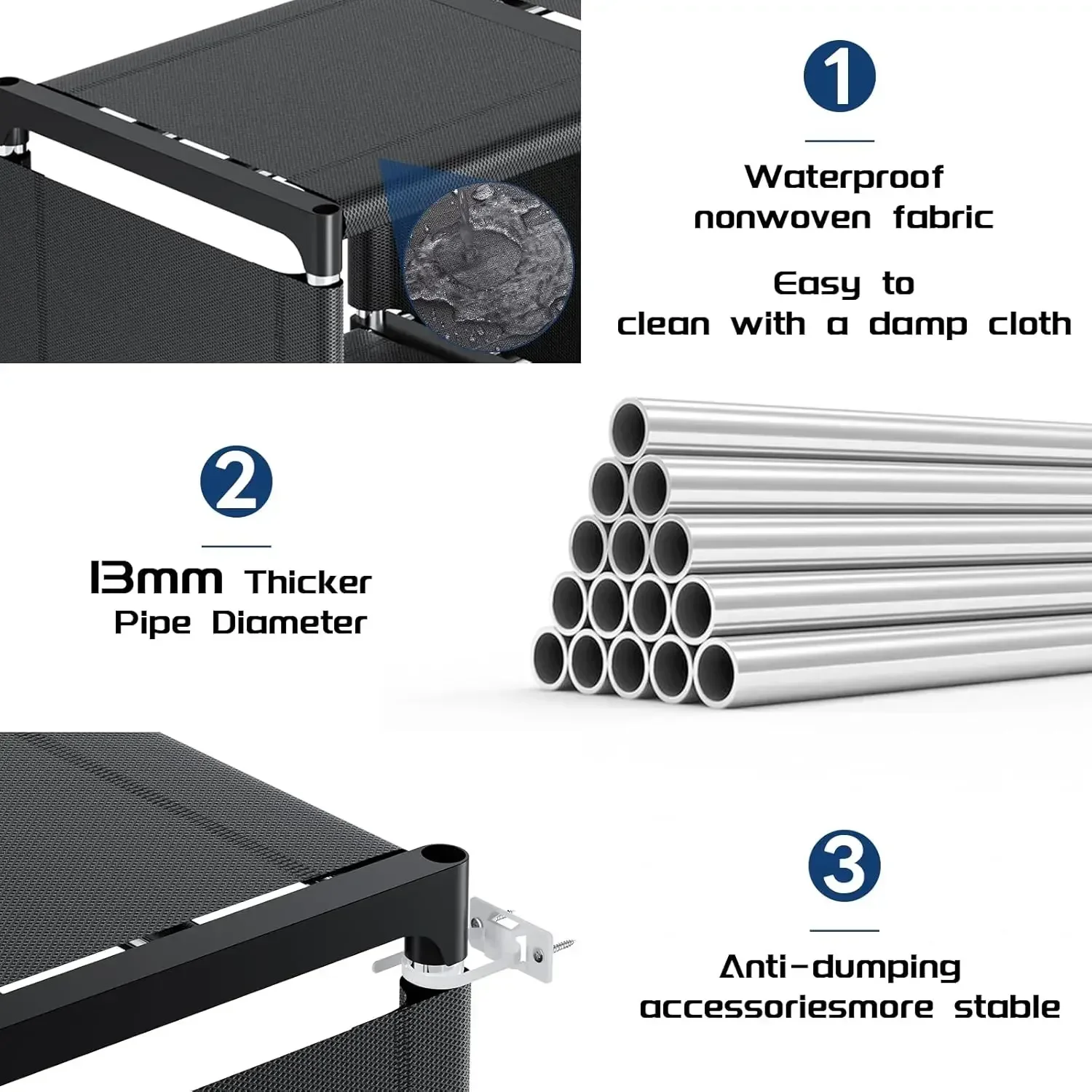 XMSJ.18-Cube رف كتب كبير جدًا، منظم تخزين مكعب DIY لغرفة النوم وغرفة المعيشة والمكتب المنزلي - أسود #5