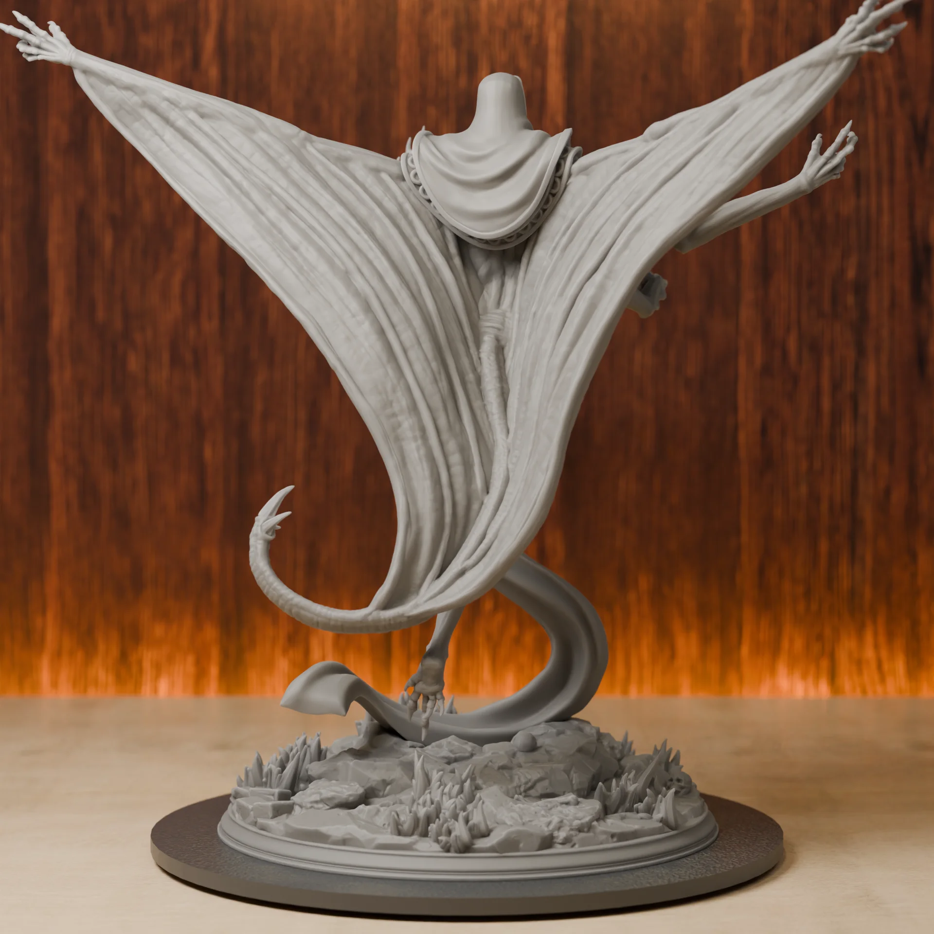 Ancient Undead Monstrosity Lich Boss  | Large Miniatures | 28mm-38mm | Resin 3D Printed DND Pathfinder Mini | Unpainted Grey