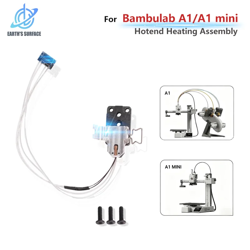 bambu-lab-a1-a1mini用ホットエンド加熱アセンブリアップグレード、サーミスタ付きホットエンド取り付けブラケット加熱キット、3dパーツ交換用