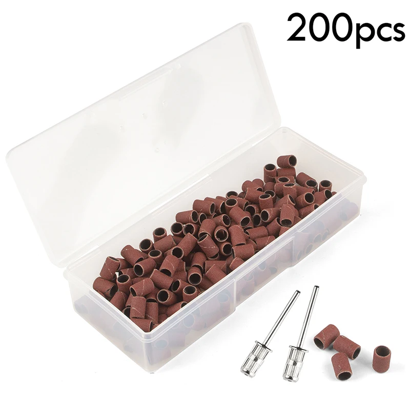 

200 шт., сверла для ногтей, шлифовальные ленты с коробкой для хранения, набор пилочек для ногтей, шлифовальная лента для маникюра, дрель для ногтей 180/240