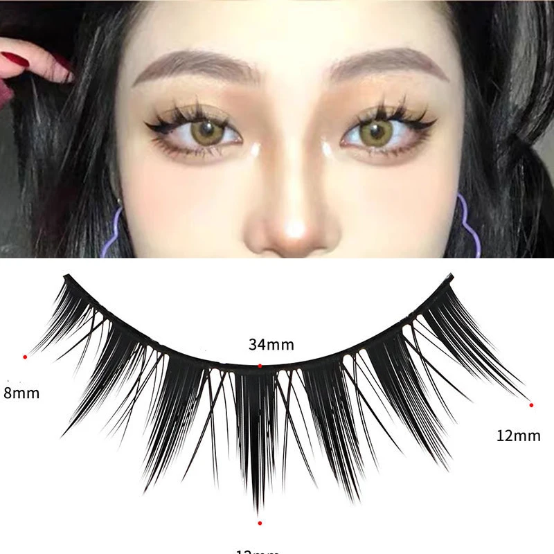 5 pares de pestañas postizas naturales largas para cosplay, cruzadas, negras, efecto ojo de gato 2